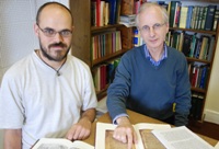 Dr Simon Rodway and Professor Patrick Sims-Williams from the Welsh Department.