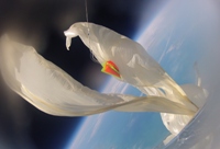 The moment when the weather balloon burst © Mark Neal, Prifysgol Aberystwyth University