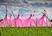 The pink pavilion at the Eisteddfod maes