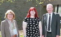 From left to right Madeline Bidder, Worshipful Livery Company of Wales Cariad Roberts, IBERS Bob Clarke, Worshipful Livery Company of Wales