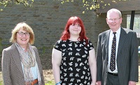 From left to right  Madeline Bidder, Worshipful Livery Company of Wales  Cariad Roberts, IBERS  Bob Clarke, Worshipful Livery Company of Wales