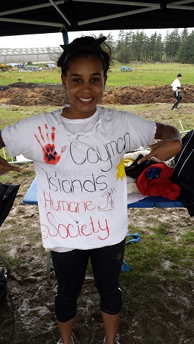 Melanie Moore competing in the Muddy Mountain obstacle course