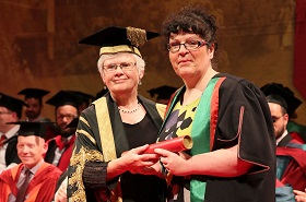 Pro-Chancellor Miss Gwerfyl Pierce Jones with Karina Shaw