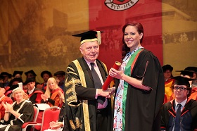 Sir Emyr Jones Parry, Chancellor of Aberystwyth University with Natasha Devon MBE.