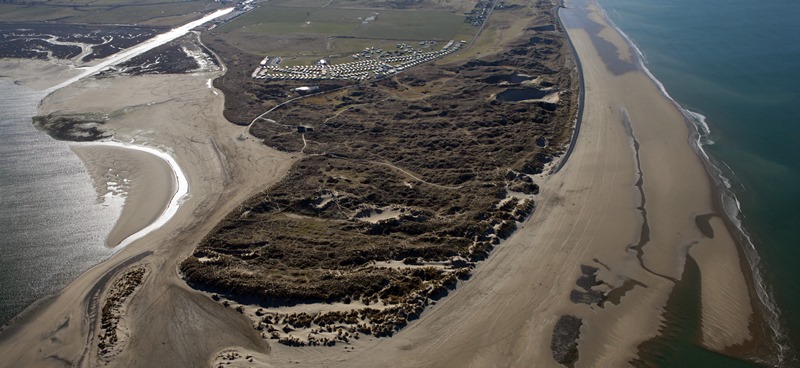 An arial view of the sand dunes at Ynyslas near Borth which will be one of the areas studied as part of the CHERISH project ©RCAHMW