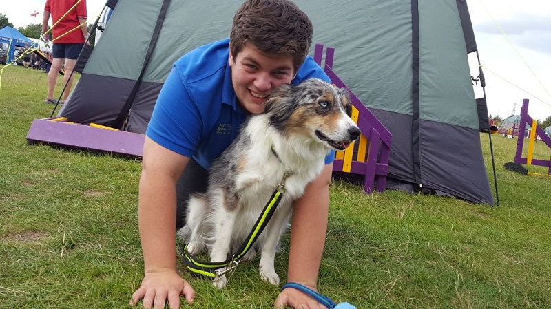 Psychology student Ben Tandy with Haze, who are competing at Crufts