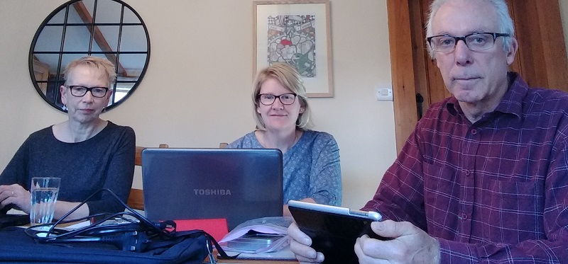 Left to right, the Aberystwyth University researchers; Susan Fowler, Dr Phillipa Nicholas-Davies and Professor Peter Midmore.