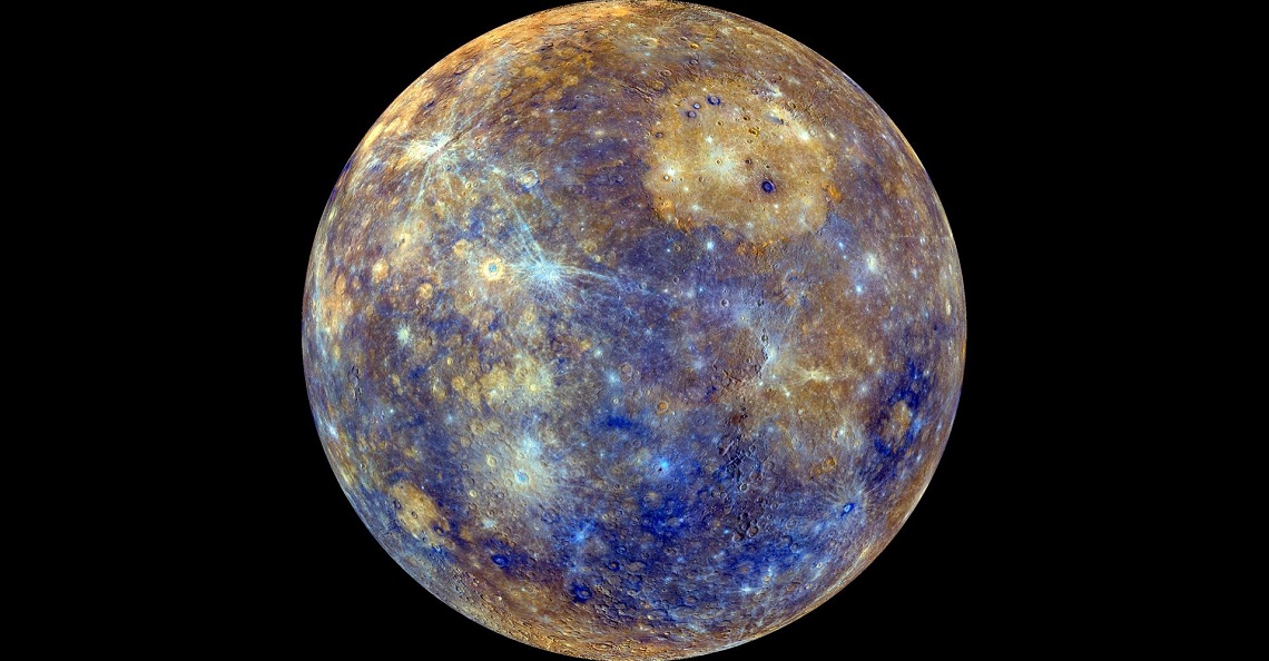 A colourful view of Mercury produced by using images from the color base map imaging campaign during the MESSENGER mission. Credit: NASA/Johns Hopkins University Applied Physics Laboratory/Carnegie Institution of Washington