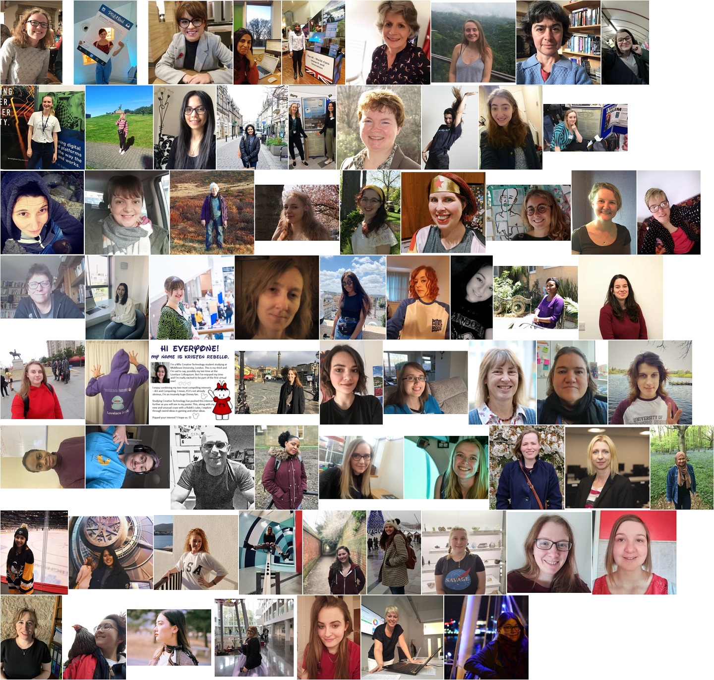 A selection of conference attendees at the virtual BCS Lovelace Colloquium 2020