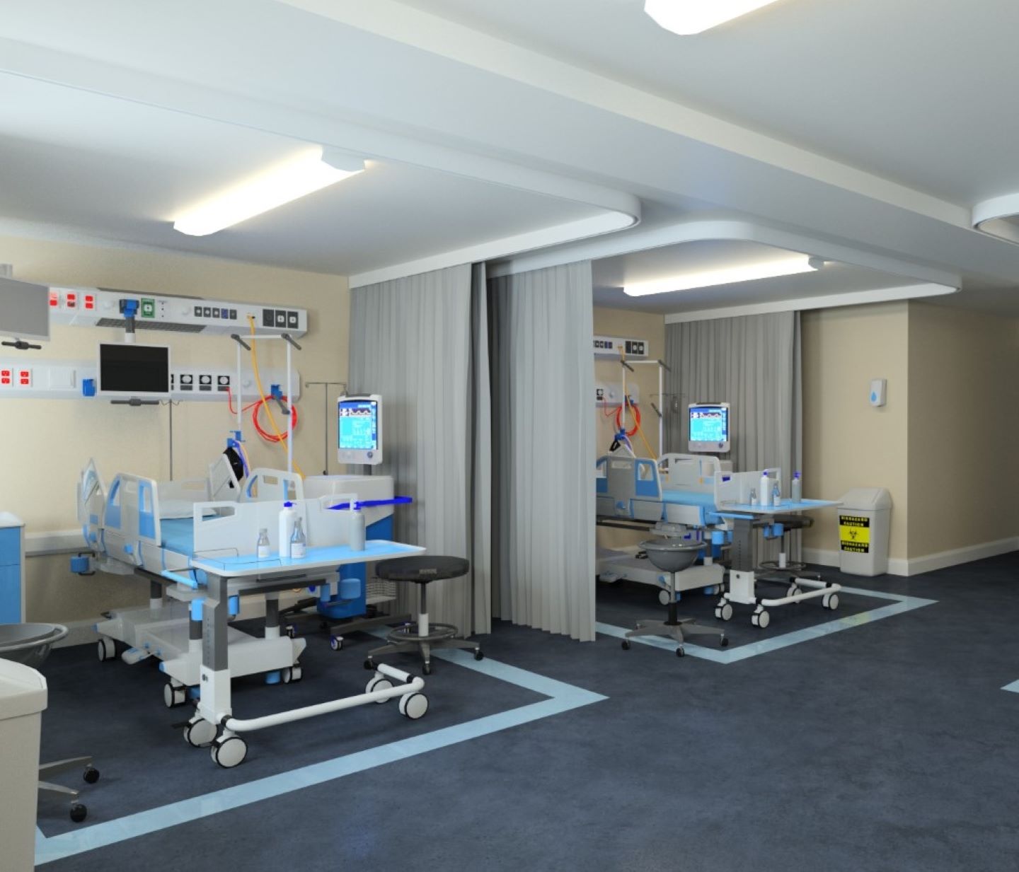 Images showing how the Clinical Skills Unit in the new Healthcare Education Centre at Aberystwyth University will look