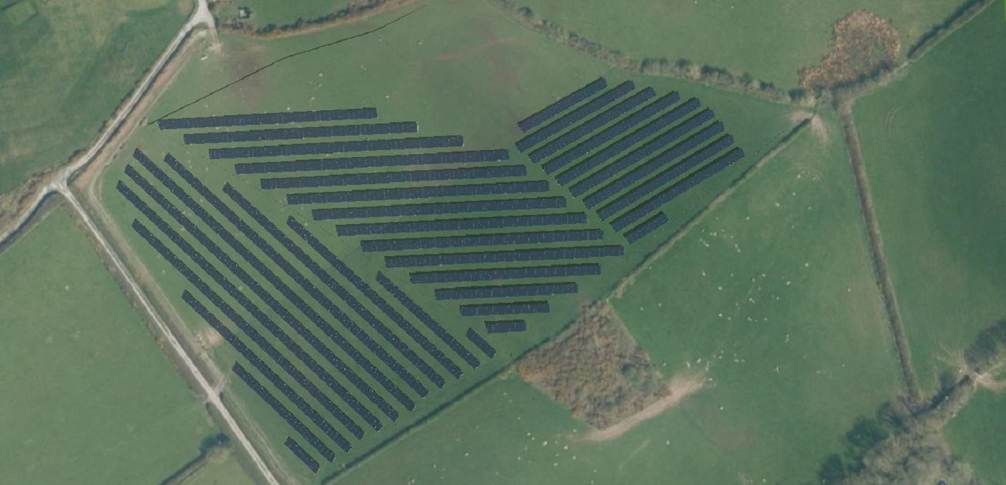 An image of how the new Aberystwyth University solar array will look once it has been completed.