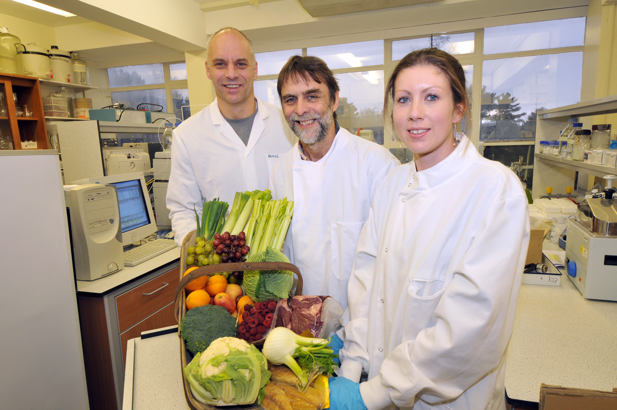 Aberystwyth University Future Foods Project Scientists, from left to right: Dr Manfred Beckmann, Professor John Draper and Dr Amanda Lloyd