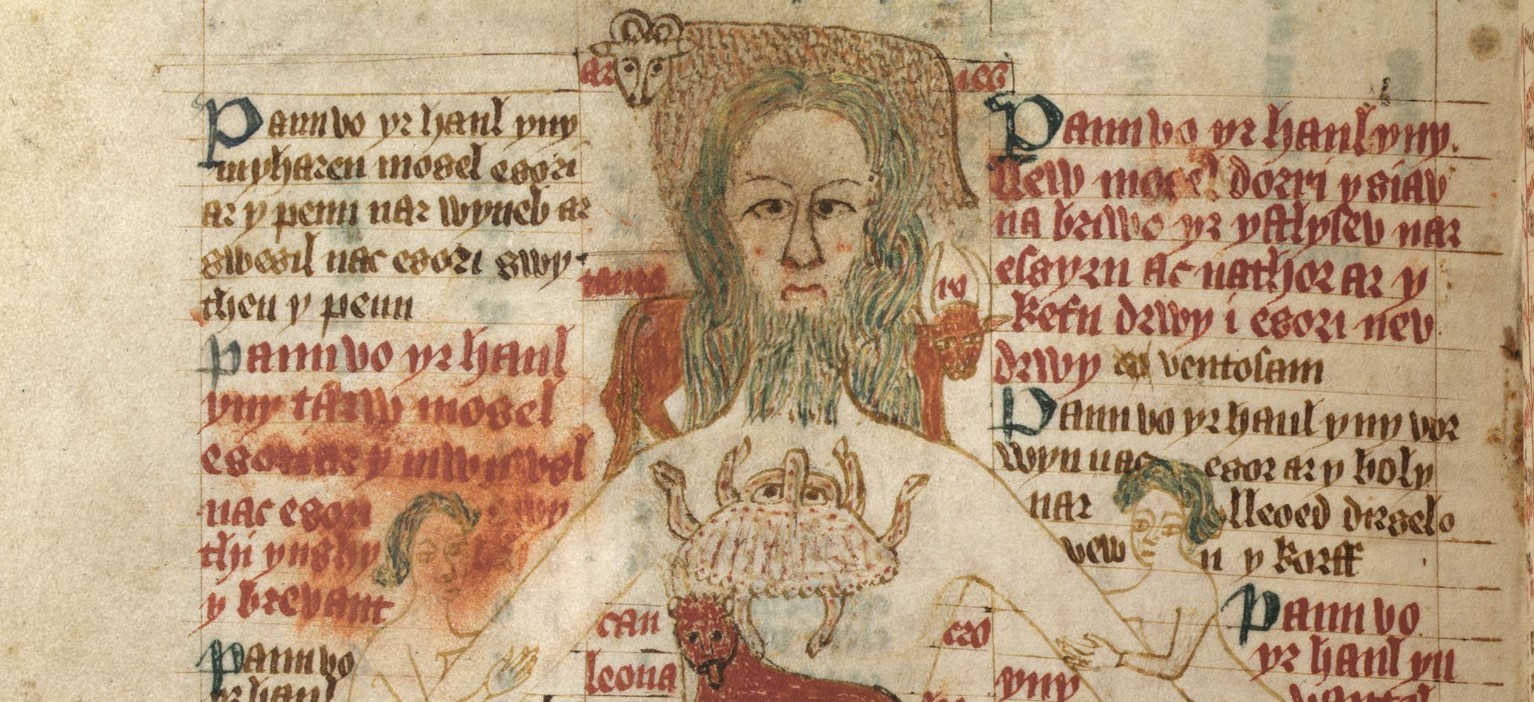 ‘Dyn y Sidydd’ from Manuscript NLW 3026C (Mostyn 88), Gutun Owain from the second half of the 15th century. Copyright: National Library of Wales