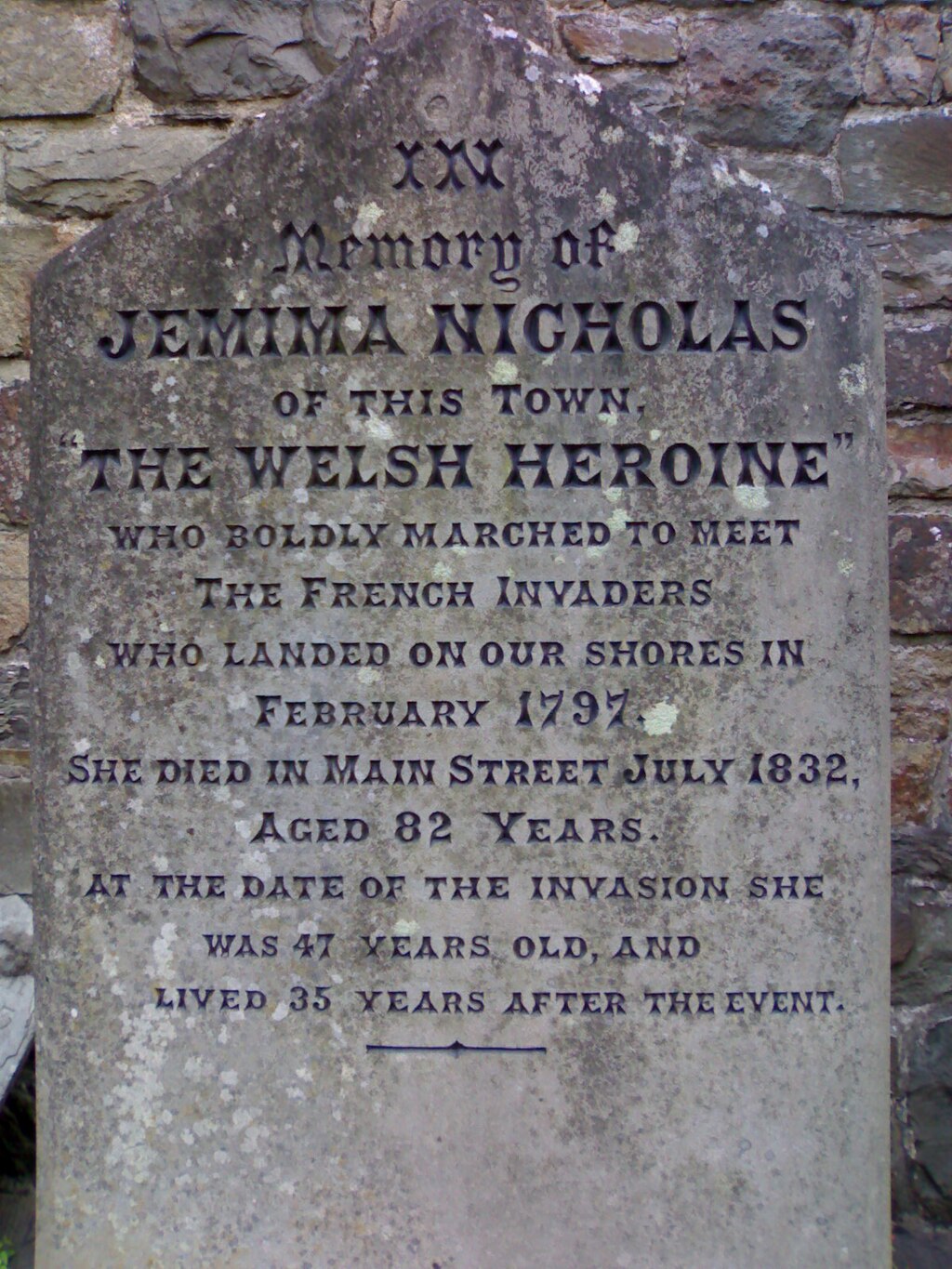 Grave of Jemima Nicholas