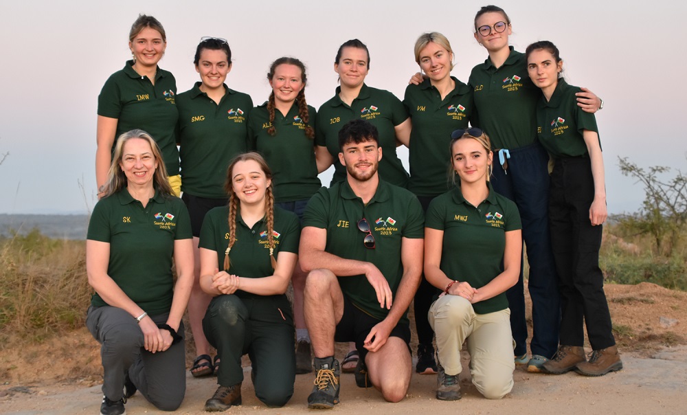 some of the Aberystwyth University veterinary students on a recent study trip in South Africa