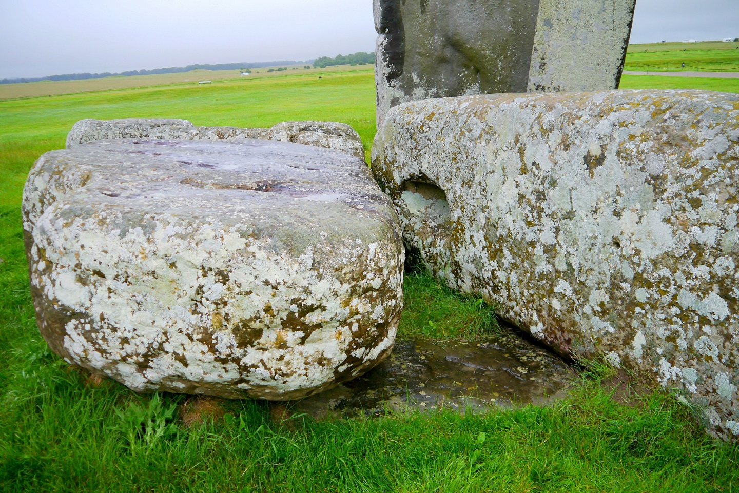 The Altar Stone, seen here underneath two bigger Sarsen stones. Credit: Professor Nick Pearce, Aberystwyth University.