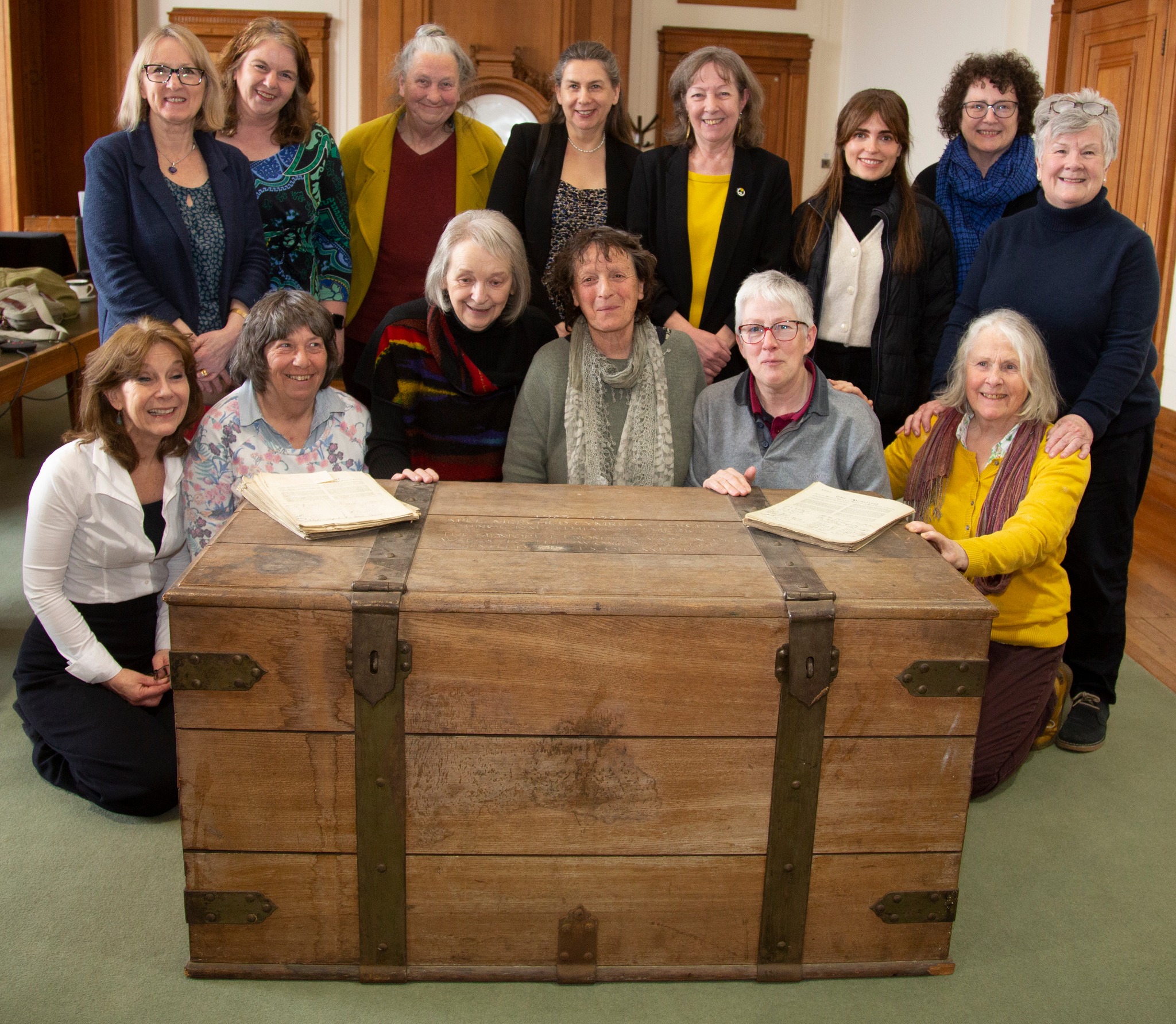The historic petition and its specially designed oak chest were returned to the National Library of Wales from the USA earlier this year to mark the centenary. 