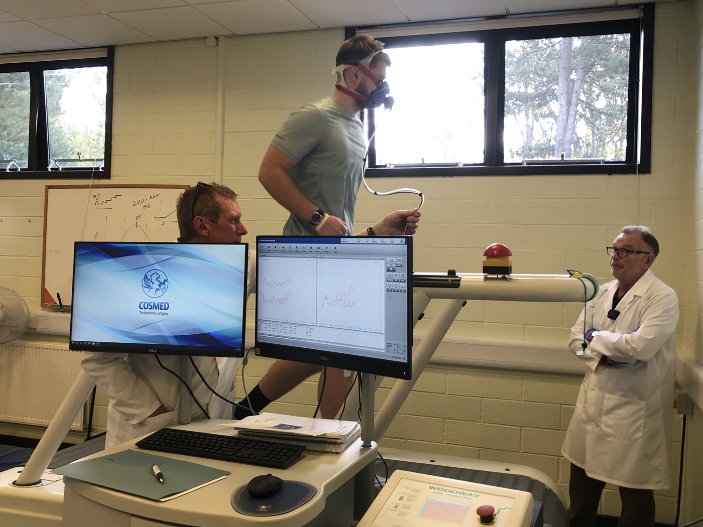 Dr Rhys Thatcher and Will Dean at the Aberystwyth University facilities.