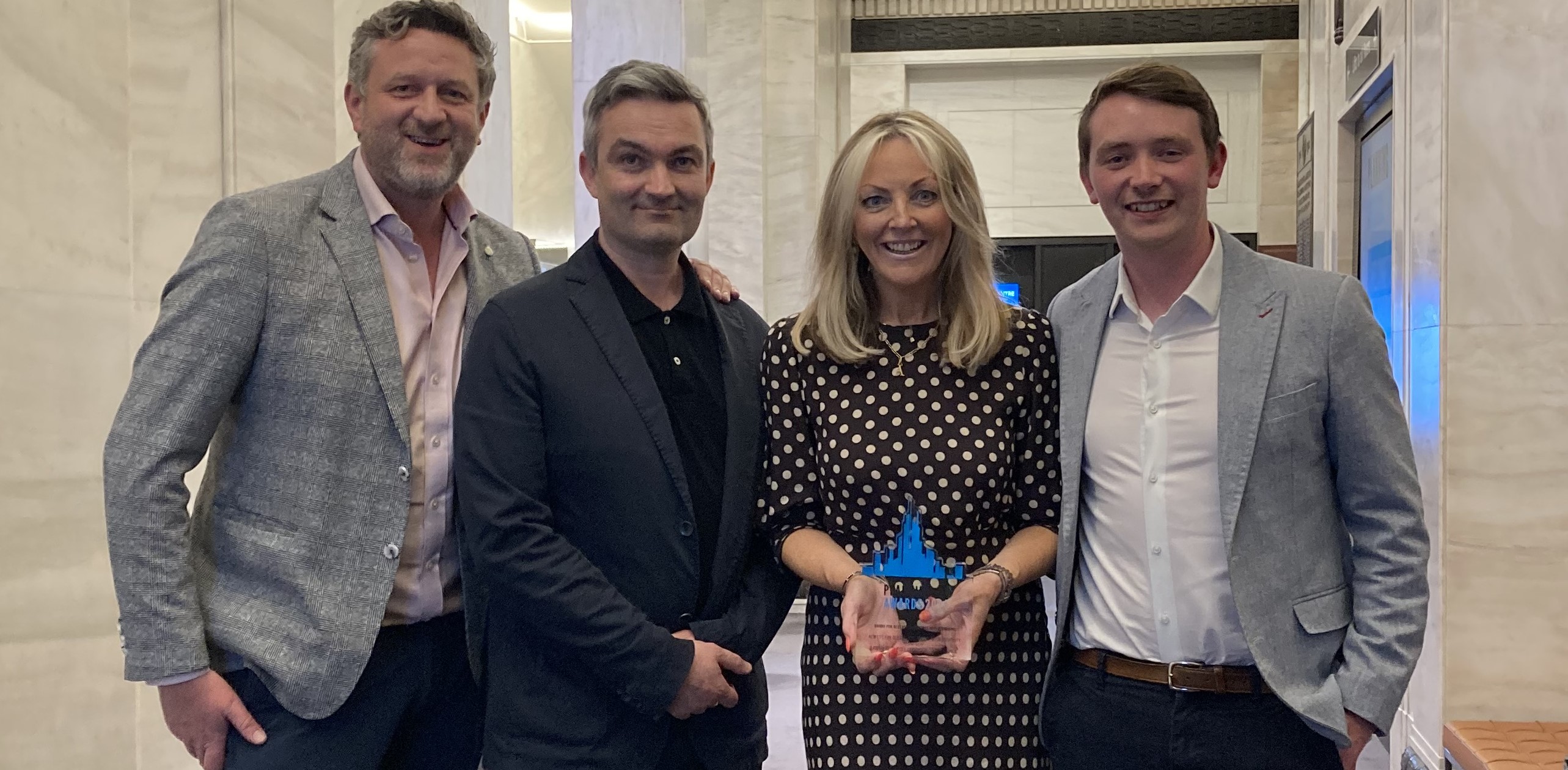 Left to right: Mathew Dyer, Austin-Smith:Lord (Conservation Architecture and Interiors); Lyn Hopkins, Lawray (Architects), Andrea James, Director of Estates, Facilities and Residences, Aberystwyth University; and Dylan Green, Asbri Planning.