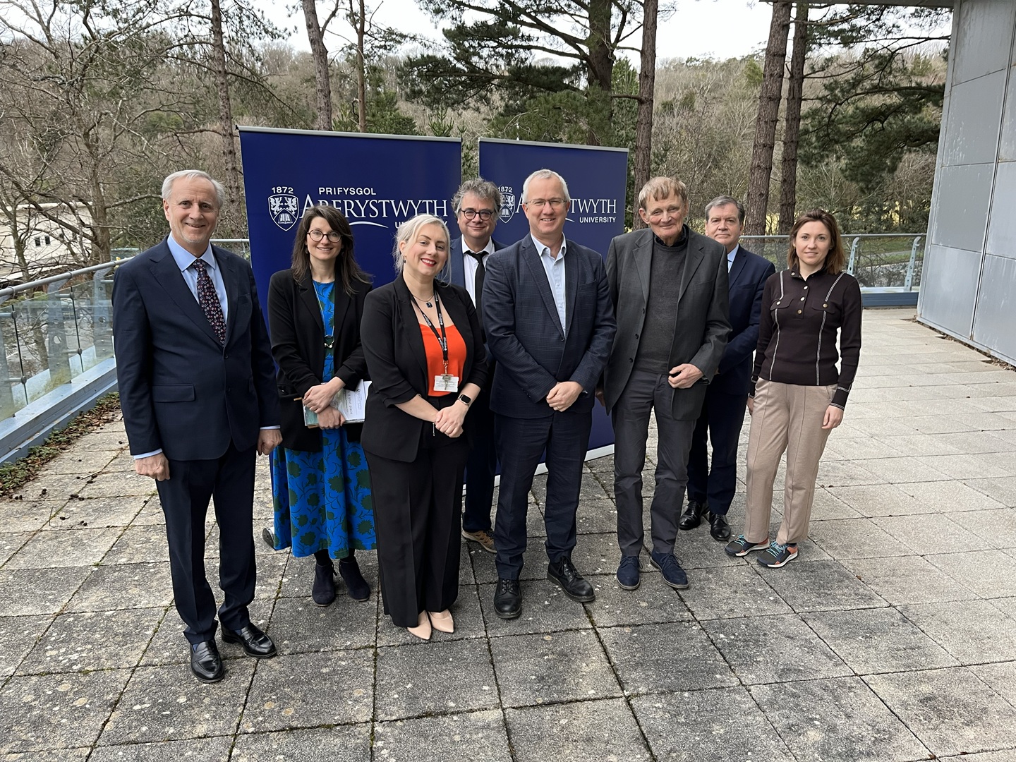 Representatives from Aberystwyth University and David Game College