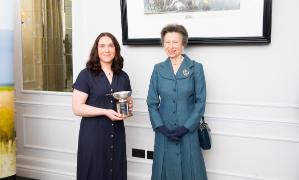 Rhian Griffiths being presented with her award by Her Royal Highness The Princess Royal