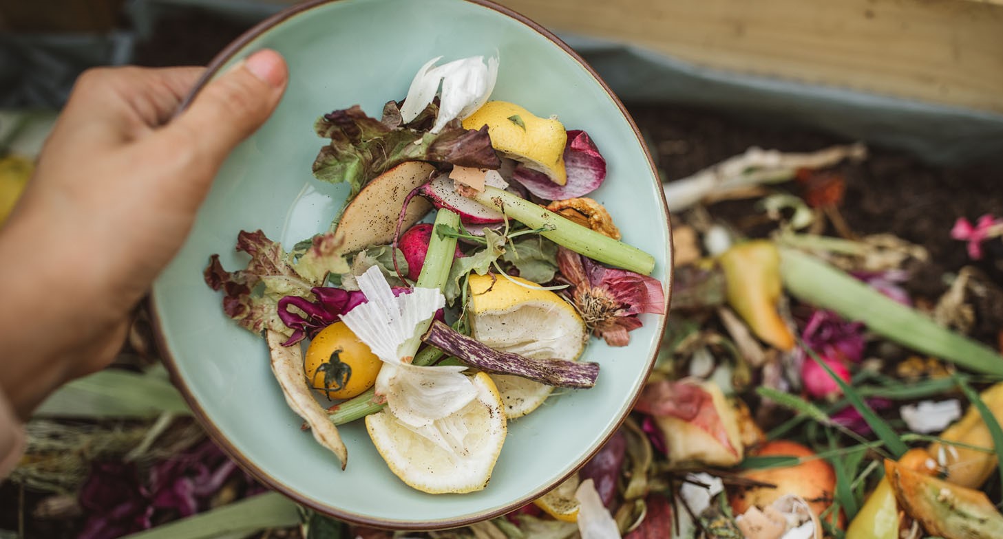 Making compost from leftover food