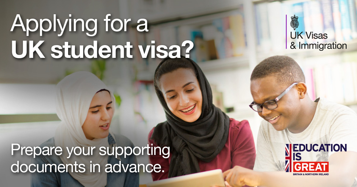 UK Visas & Immigration poster for applying for a UK student visa