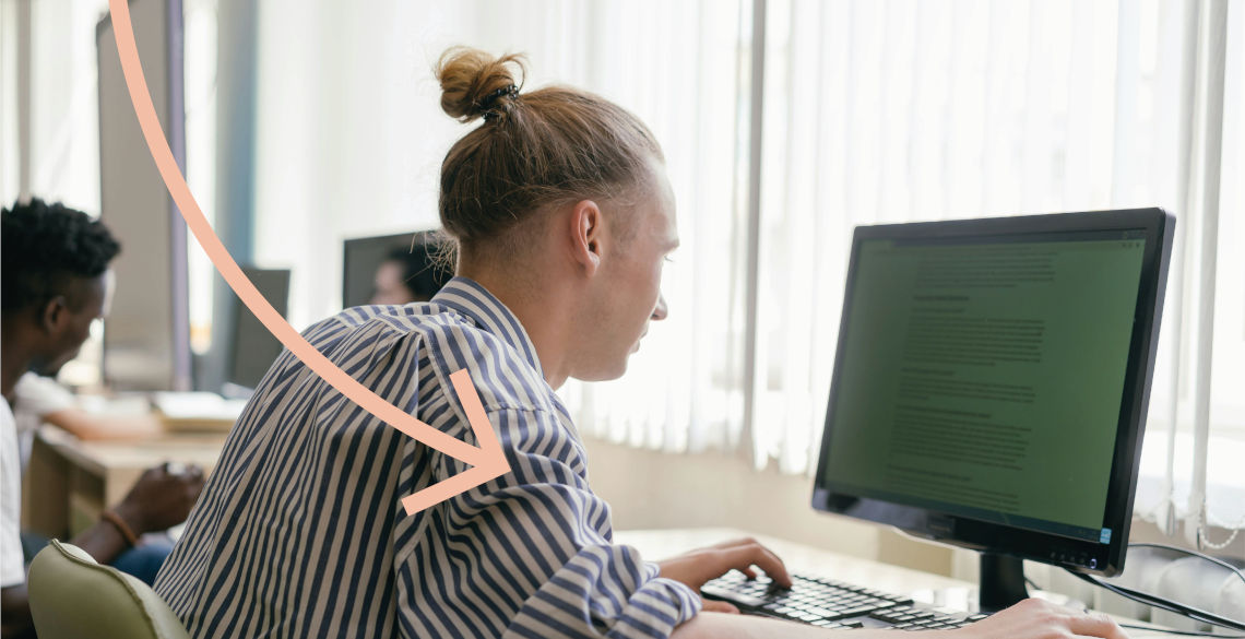 Student using computer